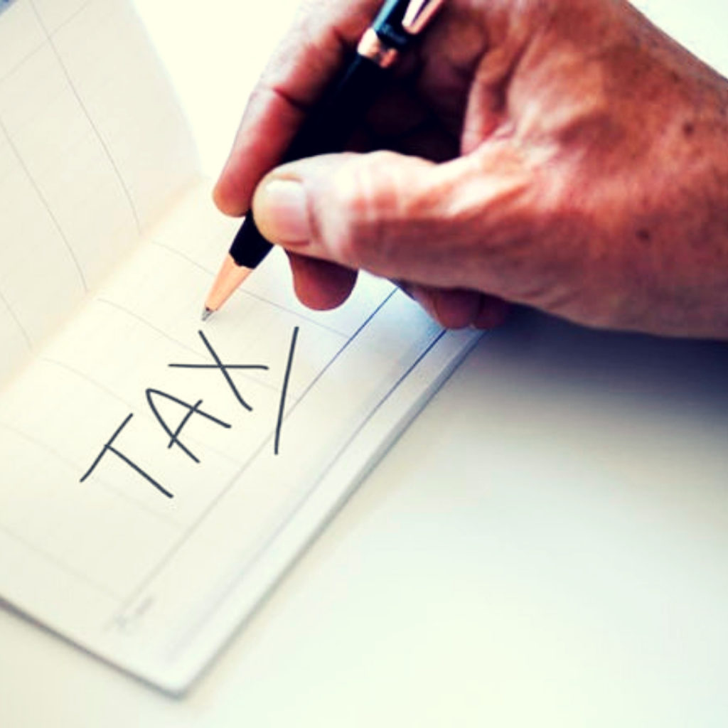 Writing the word tax